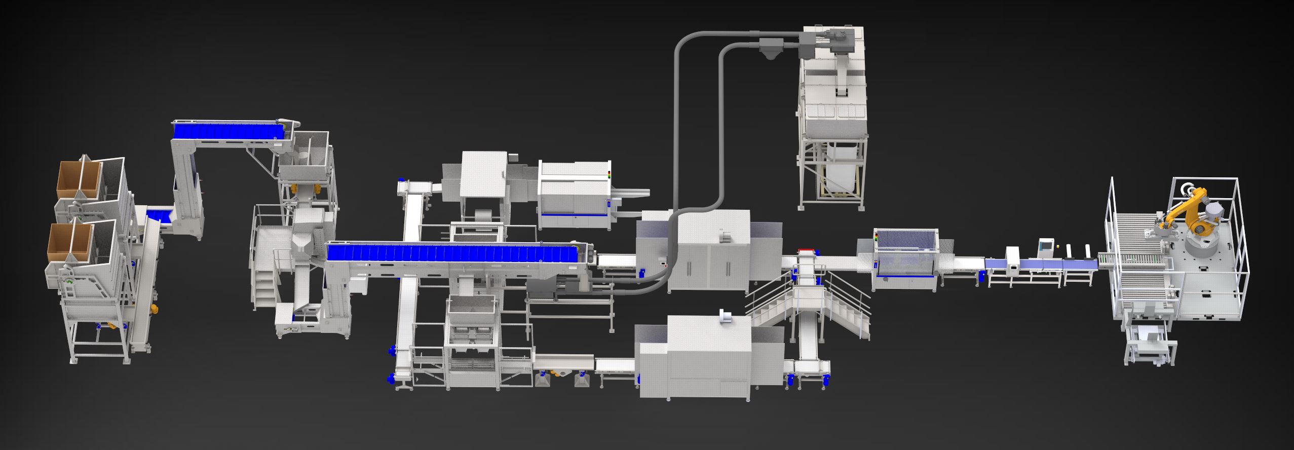 Chandler Automation case packing automation line rendering